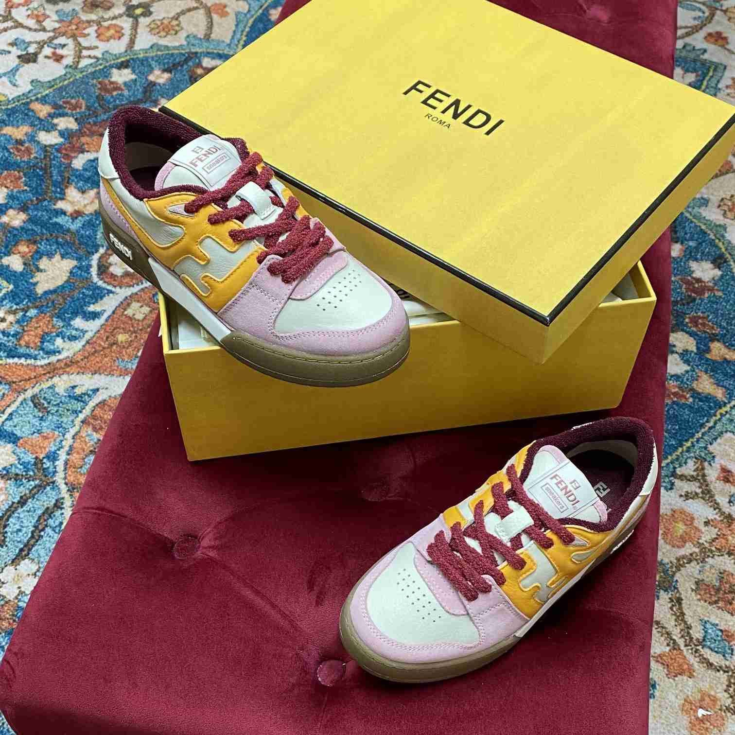 Fendi Match Pink Suede Low-Tops Sneakers  - EUR FASHION