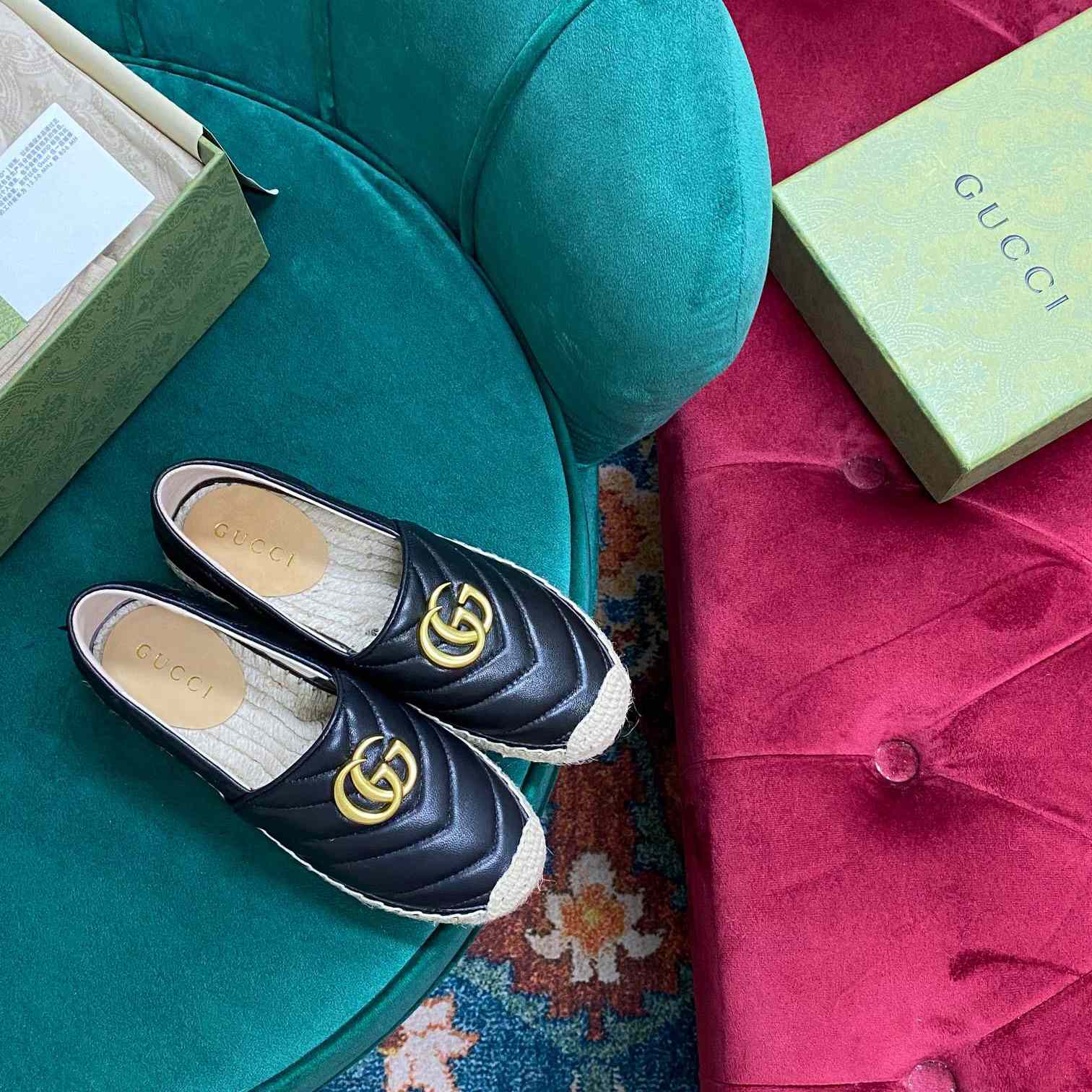 Gucci Leather Espadrille With Double G - EUR FASHION