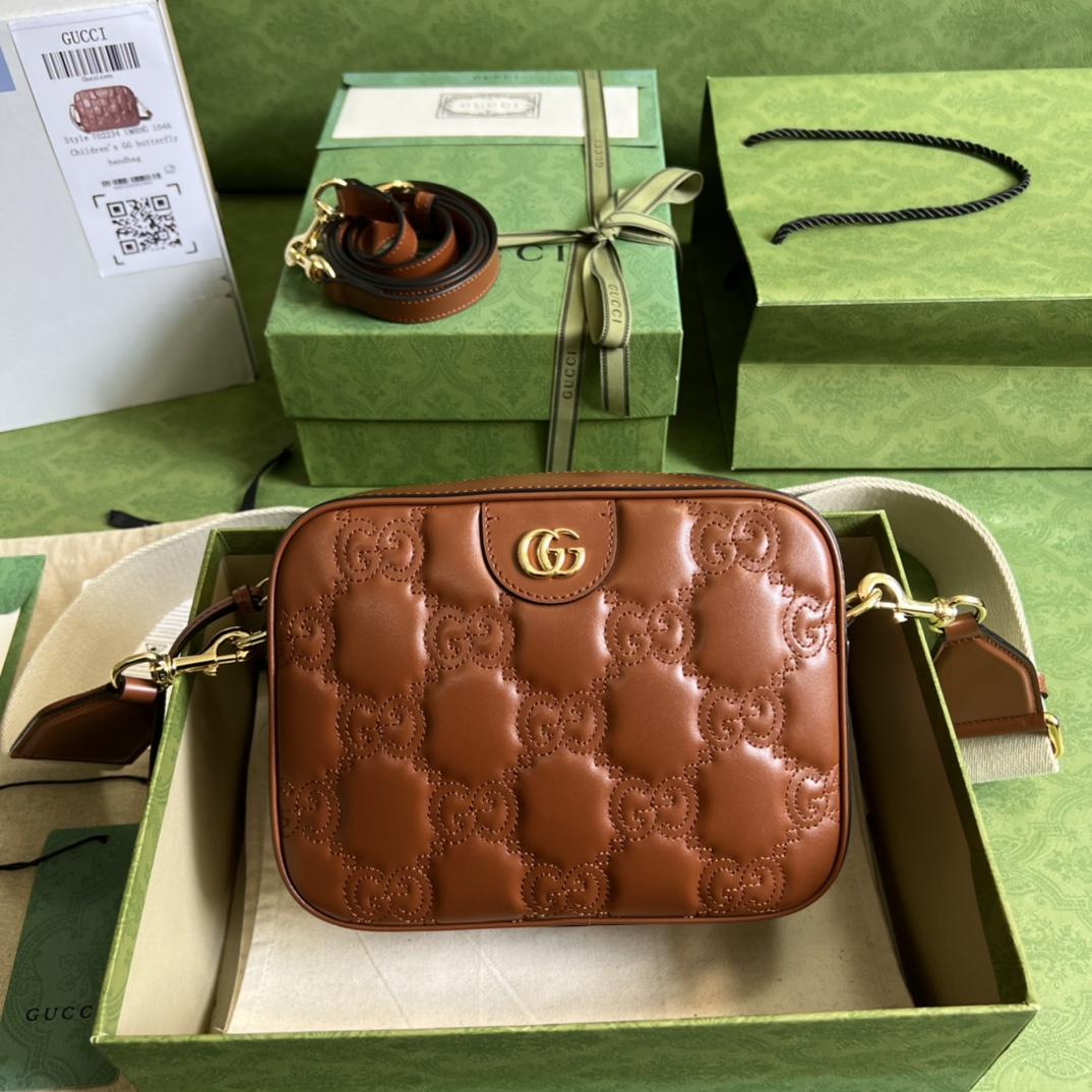 Gucci GG Matelassé Leather Shoulder Bag(21.5-17-7.5cm) - EUR FASHION