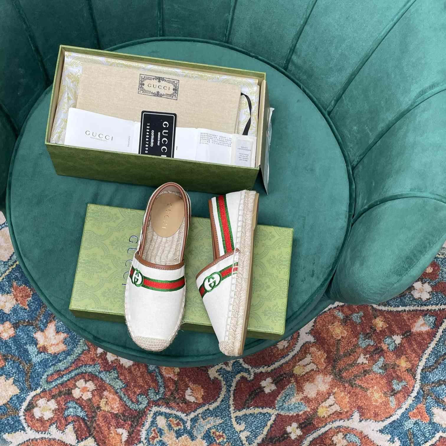 Gucci Embroidered Canvas & Leather Espadrille - EUR FASHION