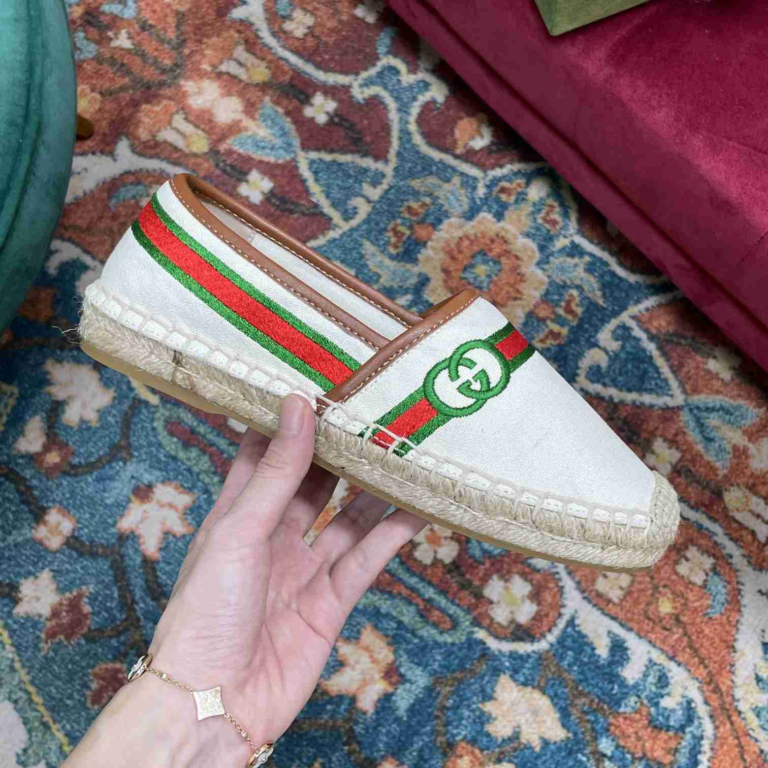 Gucci Embroidered Canvas & Leather Espadrille - EUR FASHION