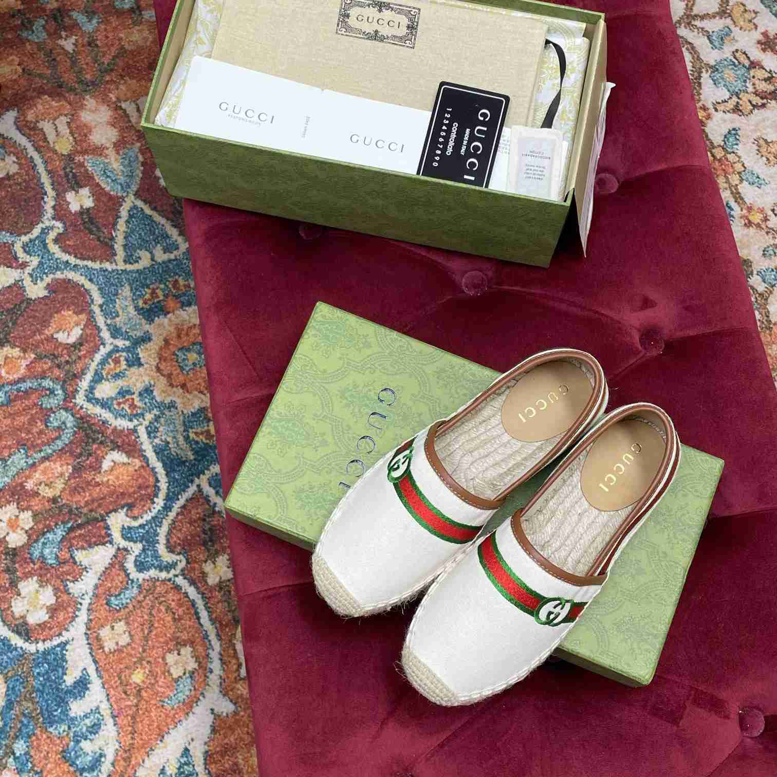 Gucci Embroidered Canvas & Leather Espadrille - EUR FASHION
