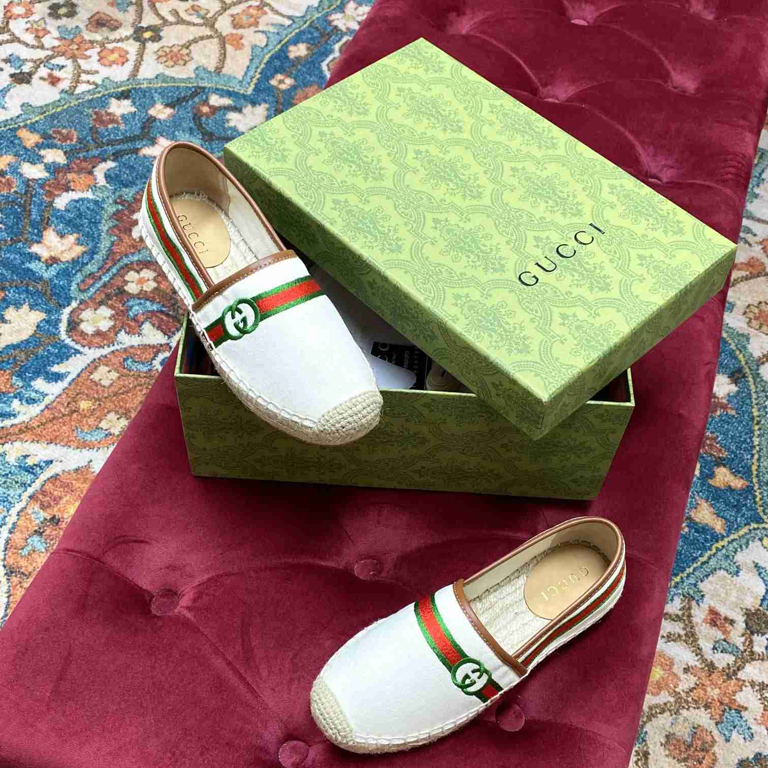 Gucci Embroidered Canvas & Leather Espadrille - EUR FASHION