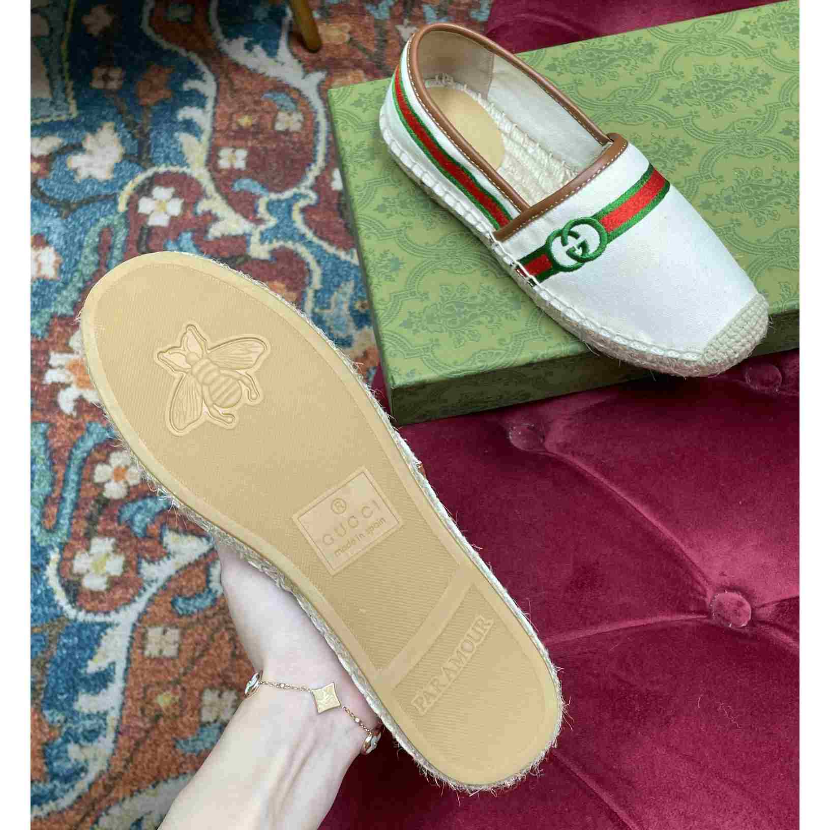 Gucci Embroidered Canvas & Leather Espadrille - EUR FASHION