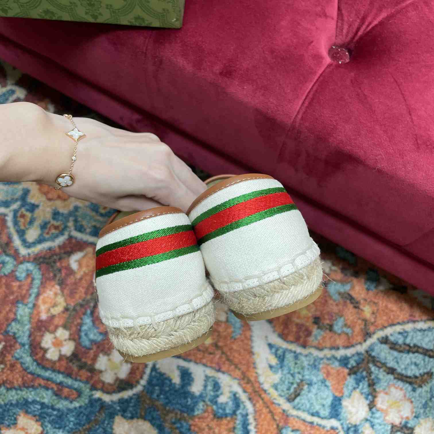 Gucci Embroidered Canvas & Leather Espadrille - EUR FASHION
