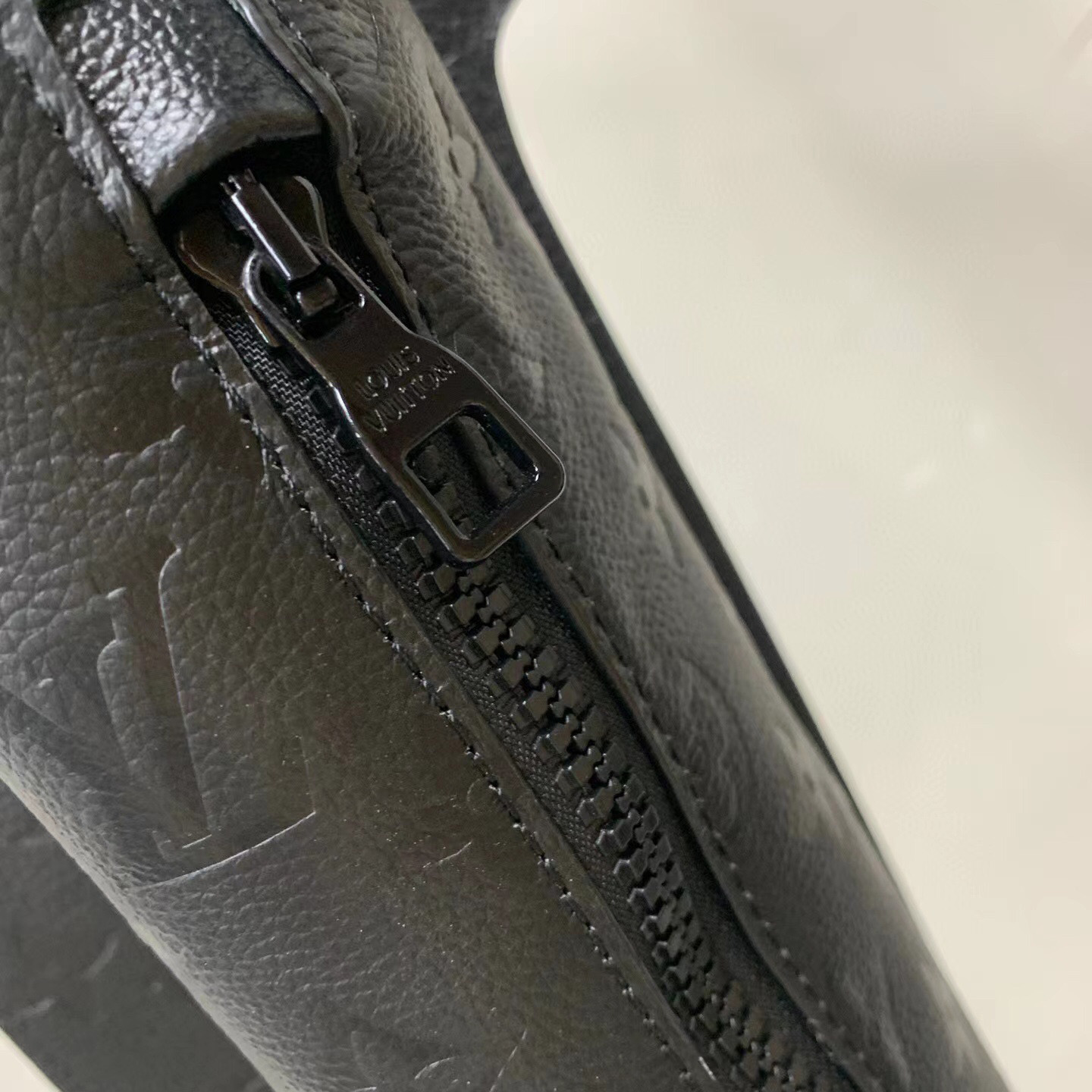 Louis Vuitton Black Monogram Embossed Leather Mid Layer  - EUR FASHION