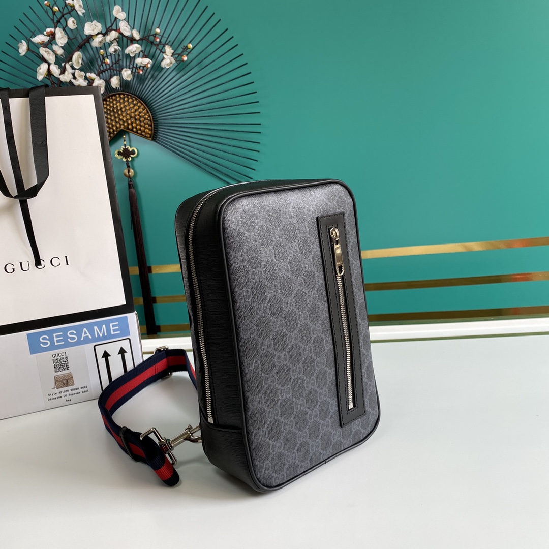 Gucci GG Black Belt Bag(17-27-8.5CM) - EUR FASHION