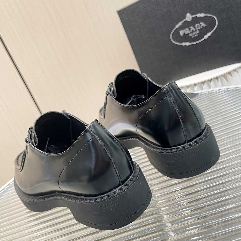 Prada Brushed Leather Lace-Up Shoes - EUR FASHION