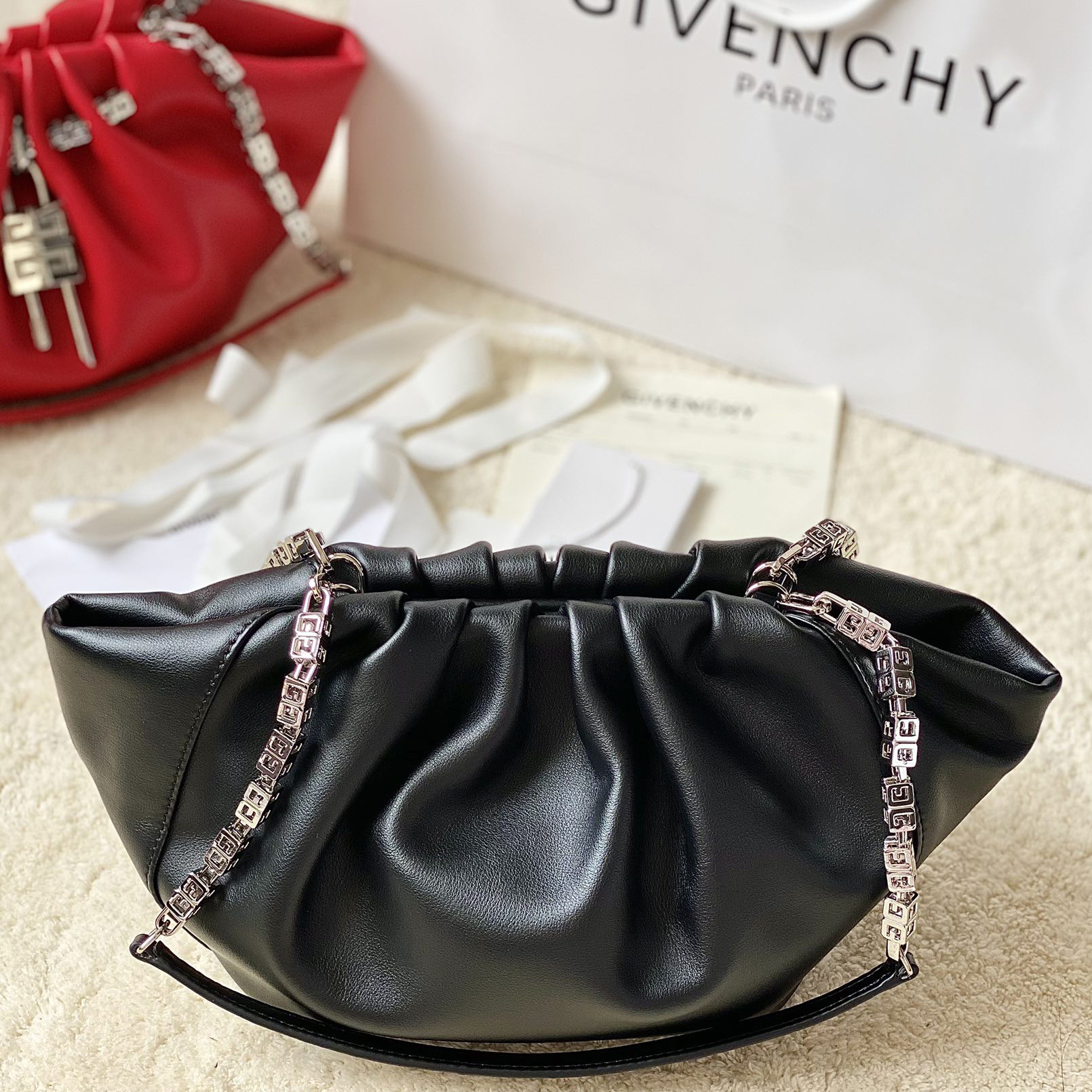 Givenchy Small Kenny Bag In Smooth Leather - Black(32-22-17cm) - EUR FASHION