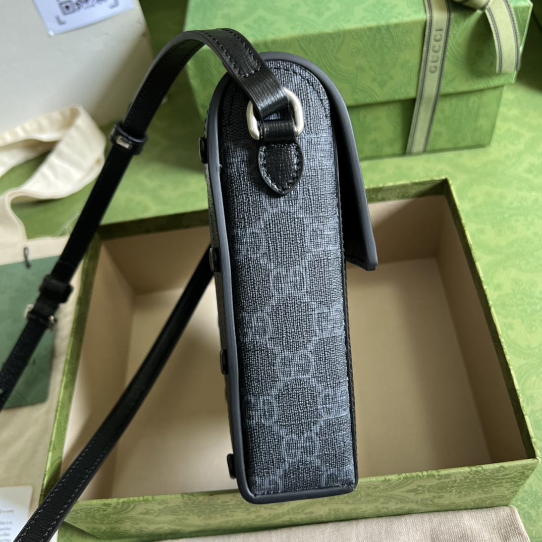 Gucci Black Mini GG Supreme Pouch(11.5-17-4cm) - EUR FASHION