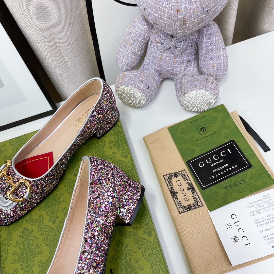 Gucci Lovelight Crystal Ballet Flat With Horsebit - EUR FASHION
