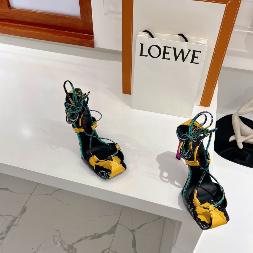 The Attico ''Adele'' Green And Yellow Sandal - EUR FASHION