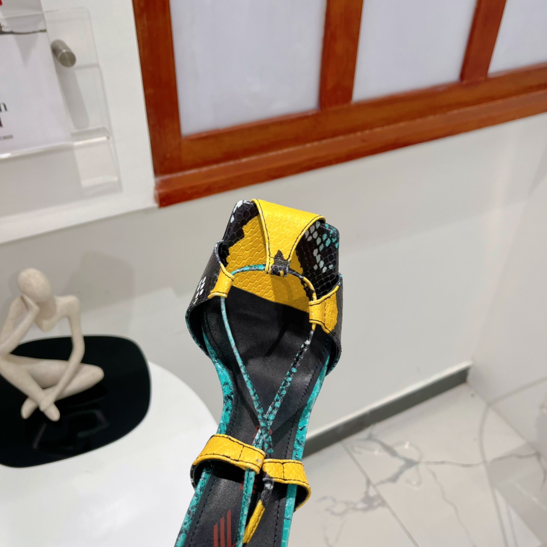 The Attico ''Adele'' Green And Yellow Sandal - EUR FASHION
