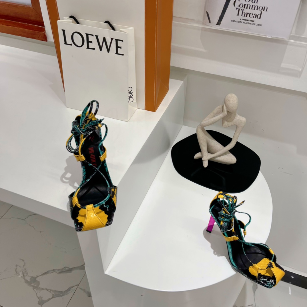 The Attico ''Adele'' Green And Yellow Sandal - EUR FASHION
