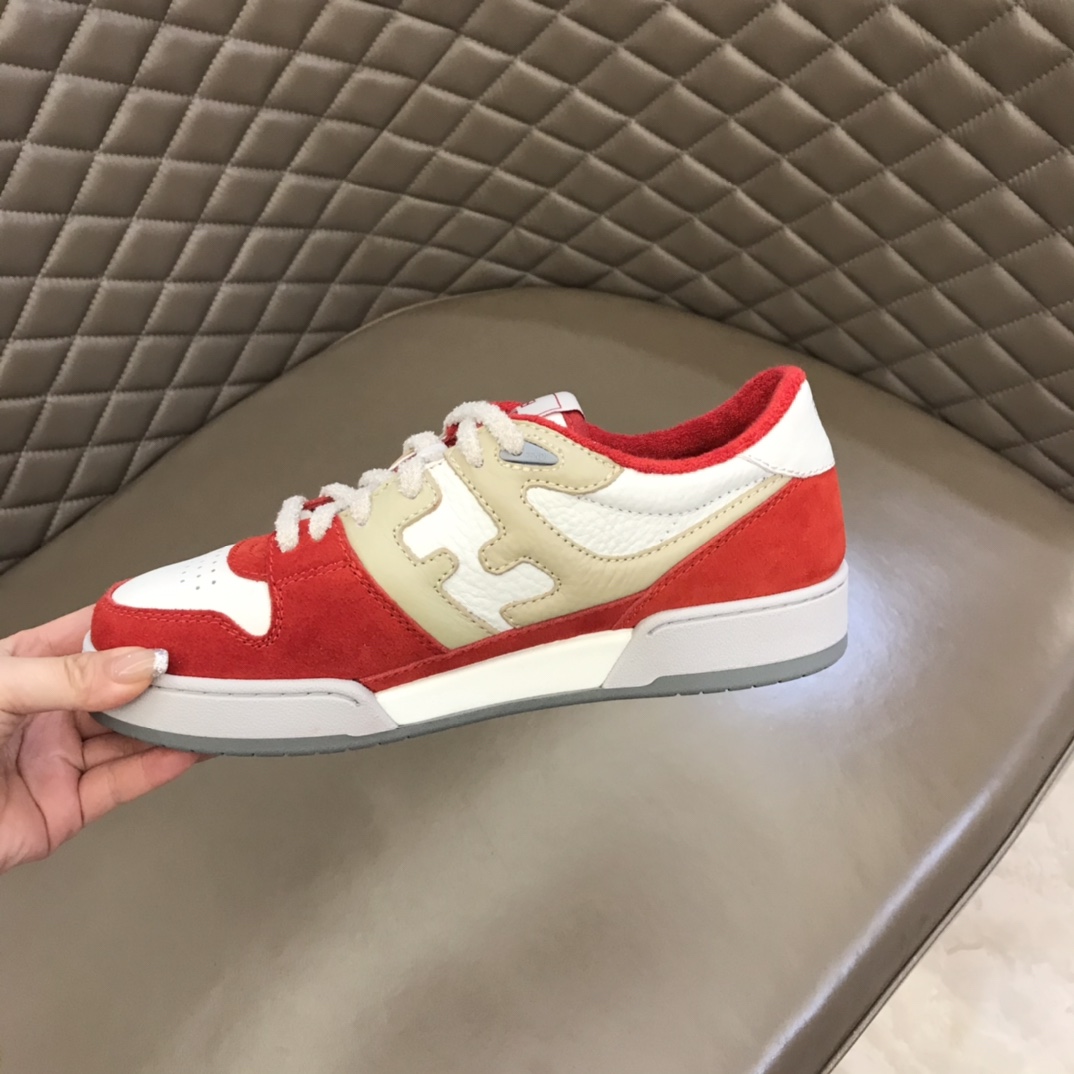 Fendi Red Leather Low-Tops Sneakers - EUR FASHION