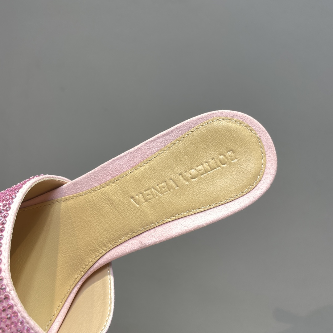 Bottega Veneta Stretch Strass-Embellished Silk Mules - EUR FASHION