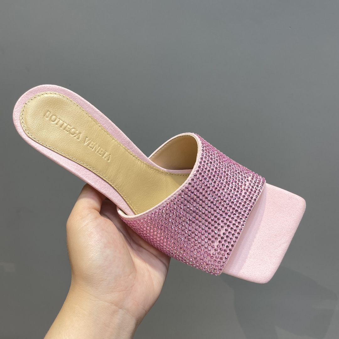 Bottega Veneta Stretch Strass-Embellished Silk Mules - EUR FASHION