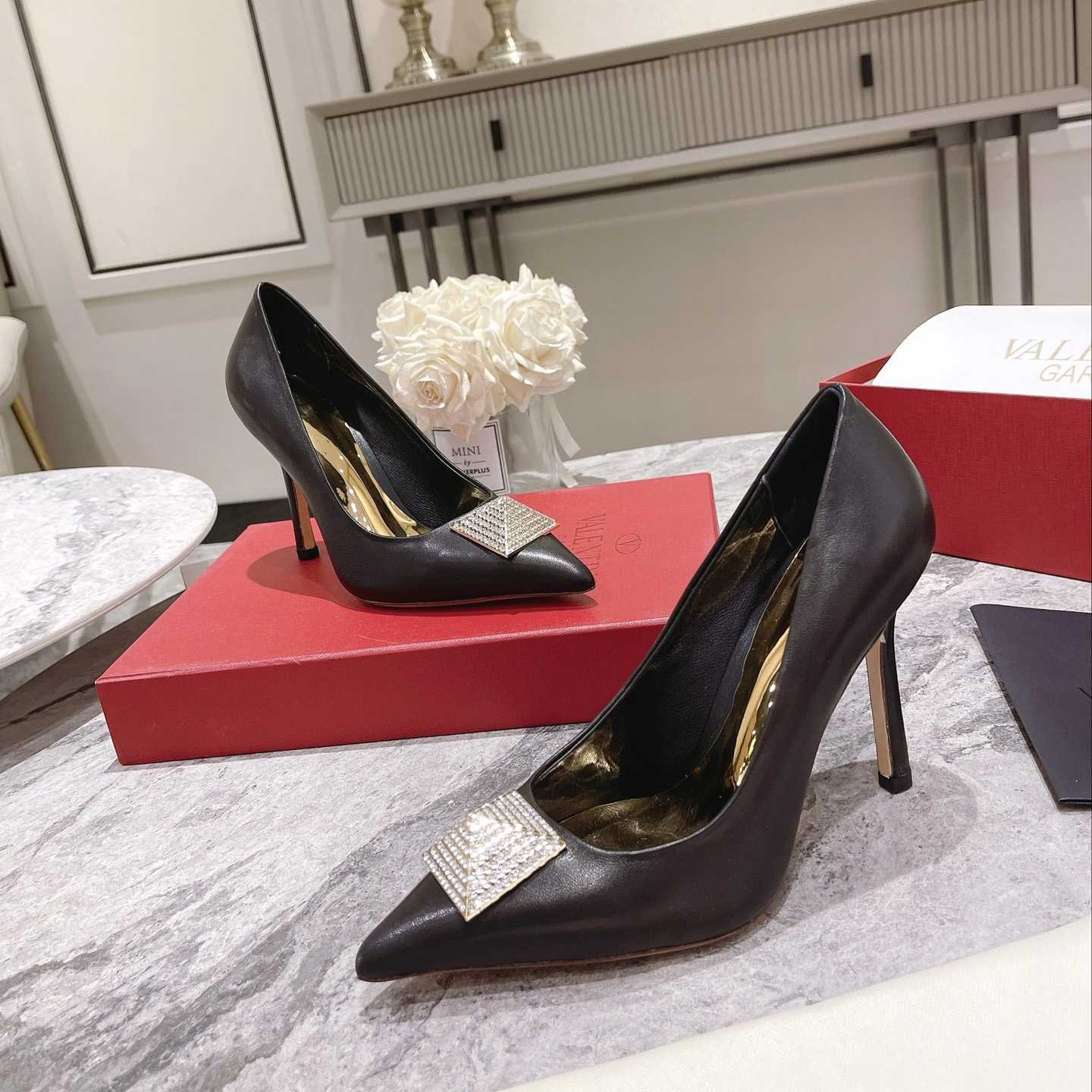 Valenti Garavani One Stud Pump With Crystal  100mm - EUR FASHION
