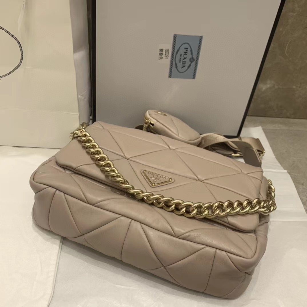 Prada System Nappa Leather Patchwork Bag(28-18-7.5CM) - EUR FASHION