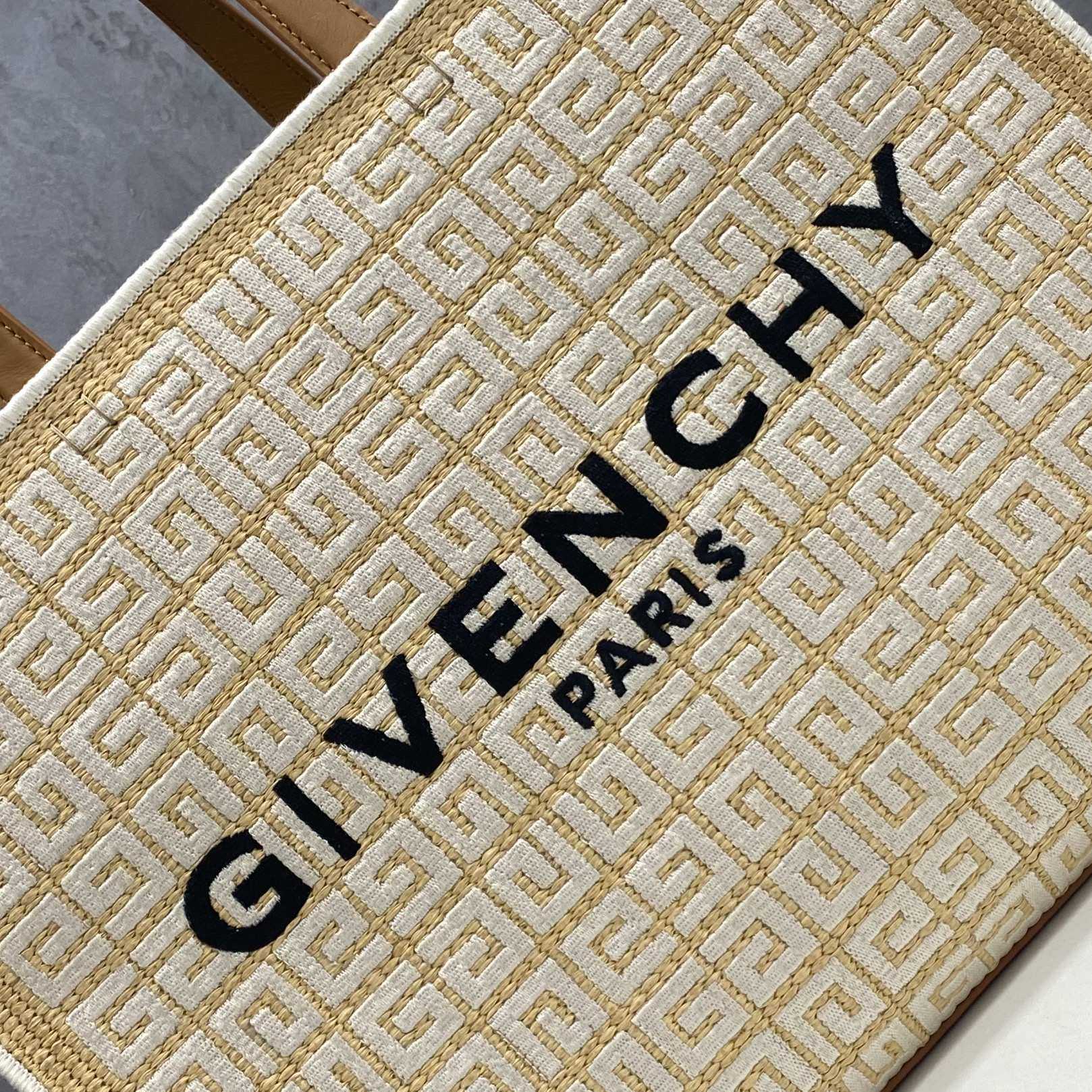 Givenchy Medium G Tote Shopping Bag In 4G Embroidered Raffia(37-28-11 cm) - EUR FASHION