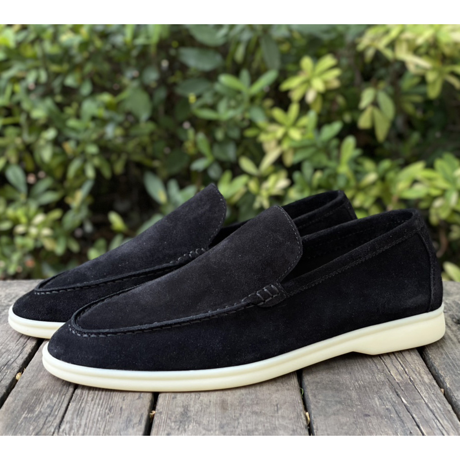 Loro Piana Summer Walk Loafers In Black - EUR FASHION