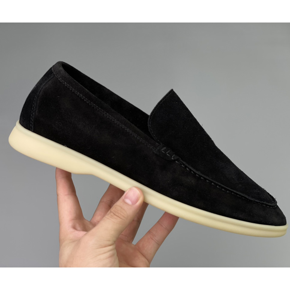 Loro Piana Summer Walk Loafers In Black - EUR FASHION