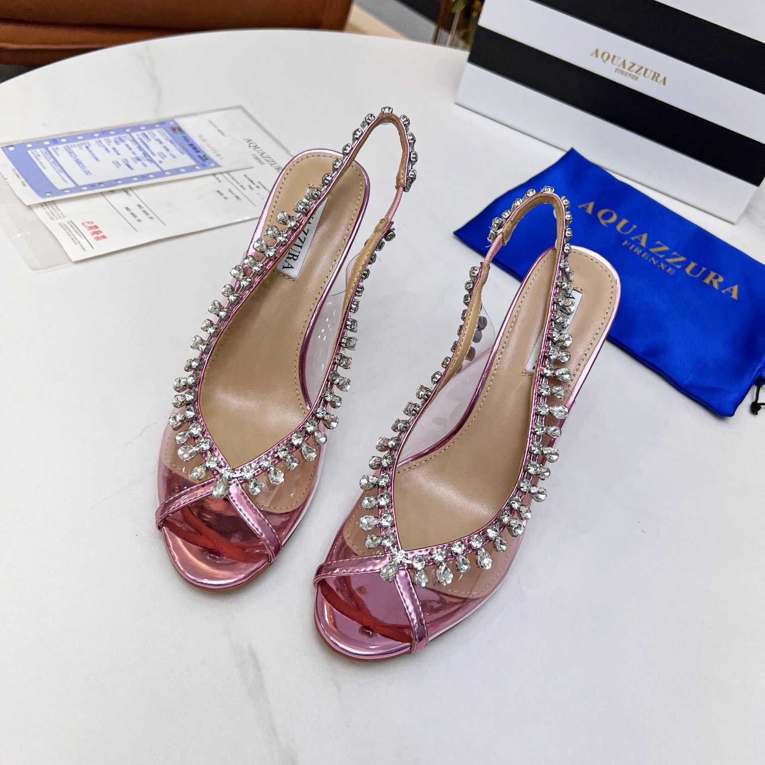 Aquazzura Temptation Crystal Sandal 105 - EUR FASHION