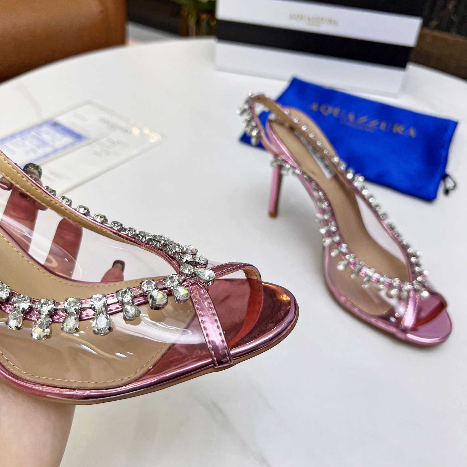 Aquazzura Temptation Crystal Sandal 105 - EUR FASHION