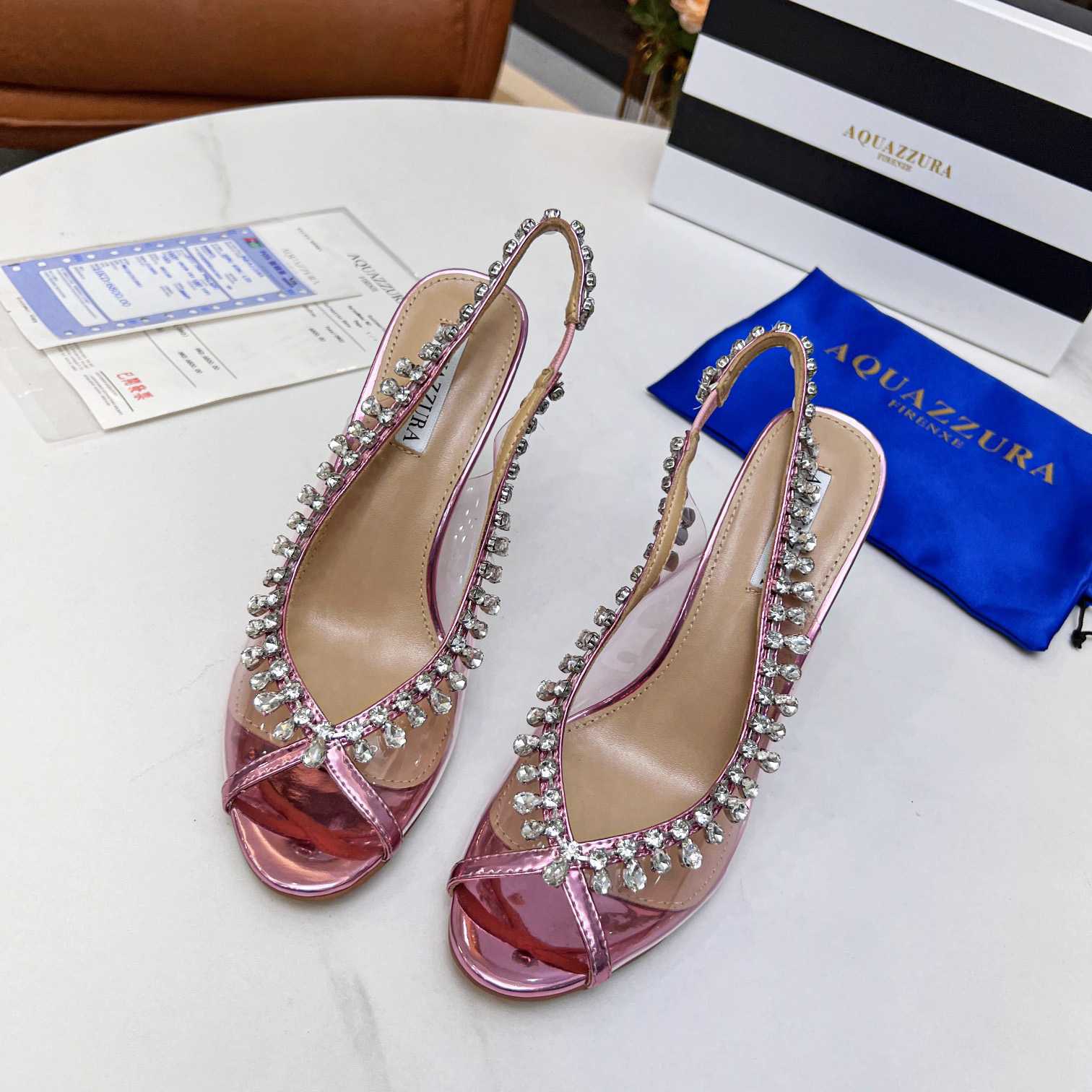 Aquazzura Temptation Crystal Sandal 105 - EUR FASHION