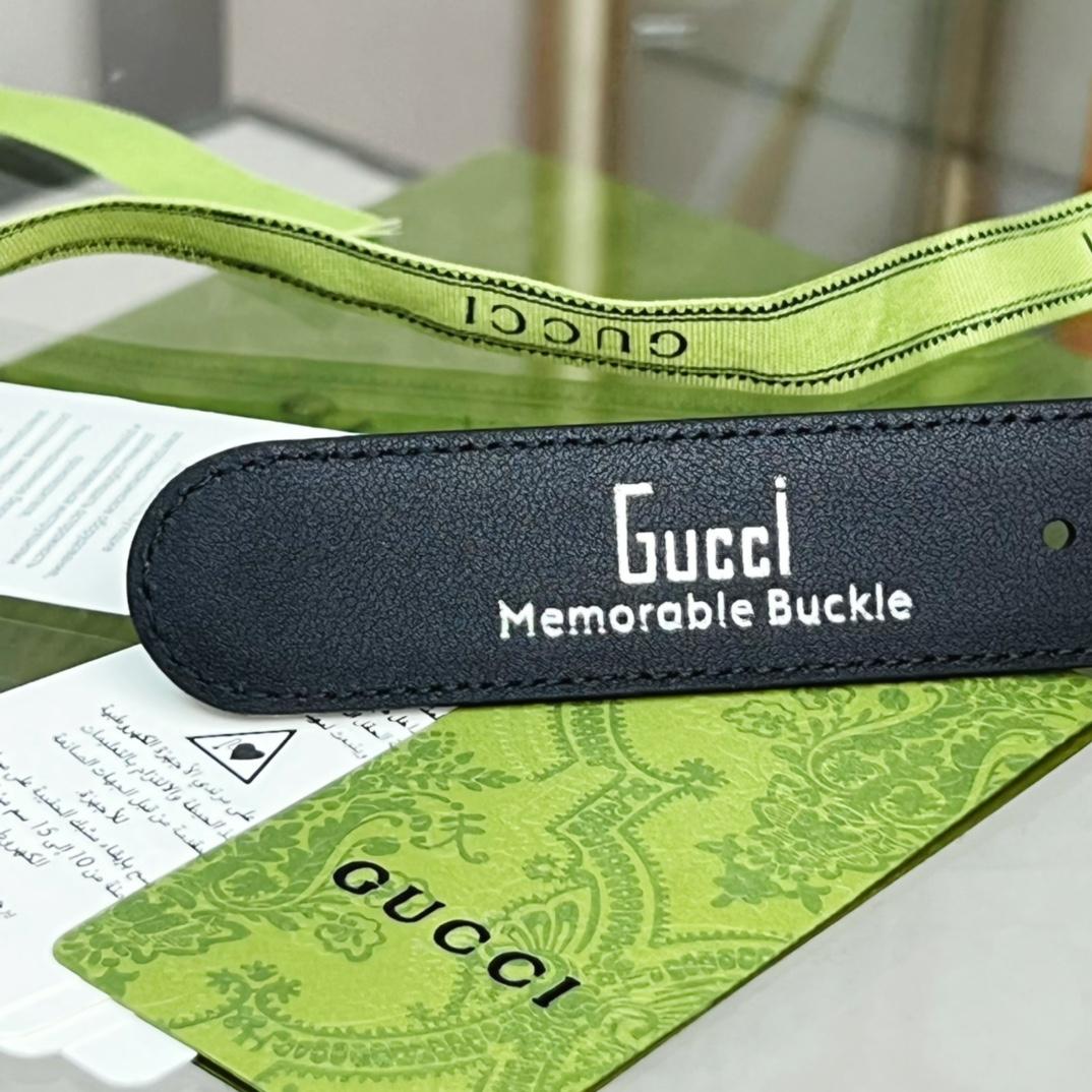 Gucci Thin Belt With Engraved Square G Buckle - EUR FASHION