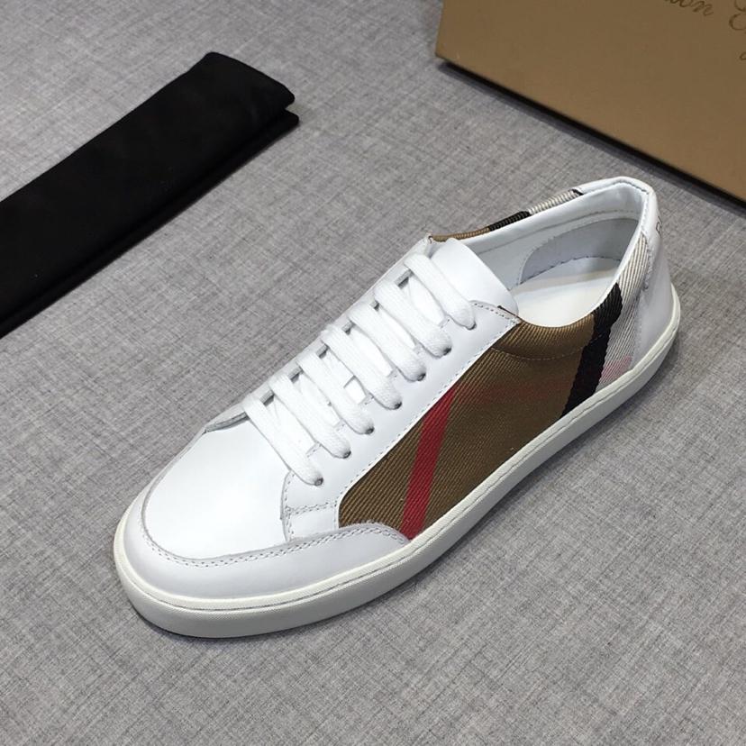 Burberry House Check And Leather Sneakers - EUR FASHION