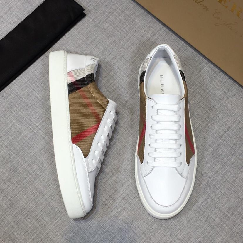 Burberry House Check And Leather Sneakers - EUR FASHION