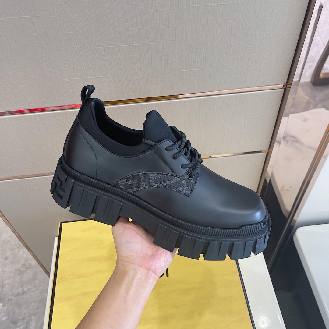 Fendi Black Leather Lace-Ups - EUR FASHION