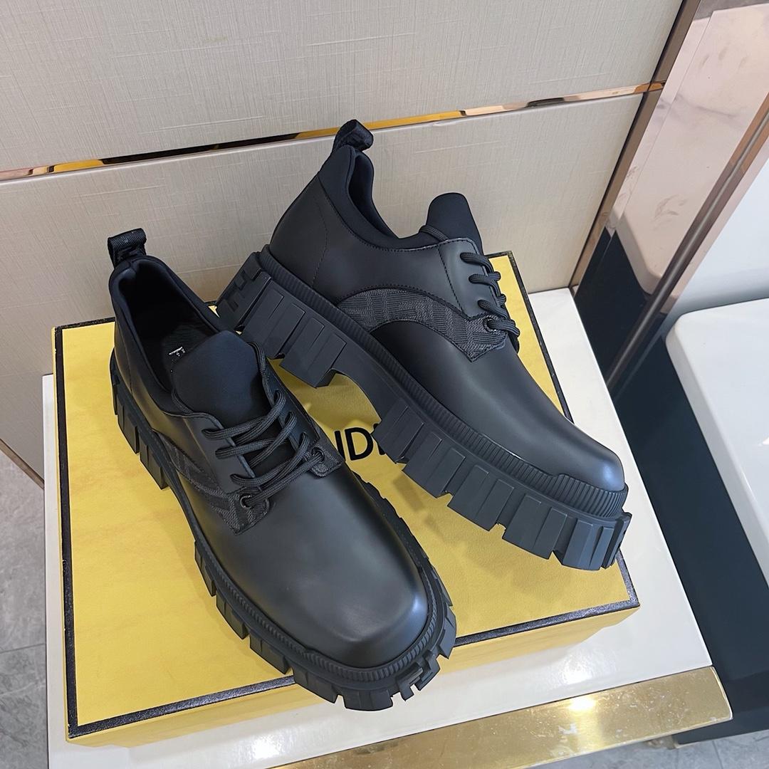 Fendi Black Leather Lace-Ups - EUR FASHION