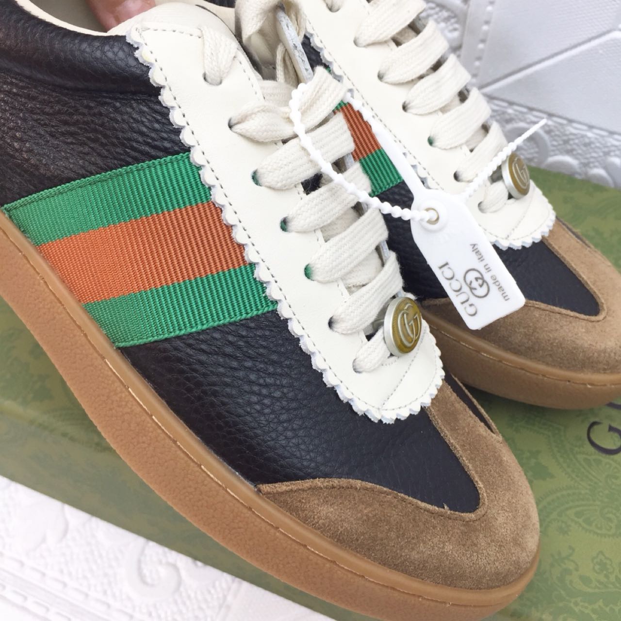Gucci Leather Web Sneaker - EUR FASHION