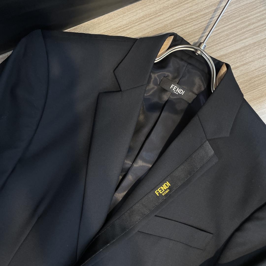 Fendi Black Cotton Blazer & Pants - EUR FASHION