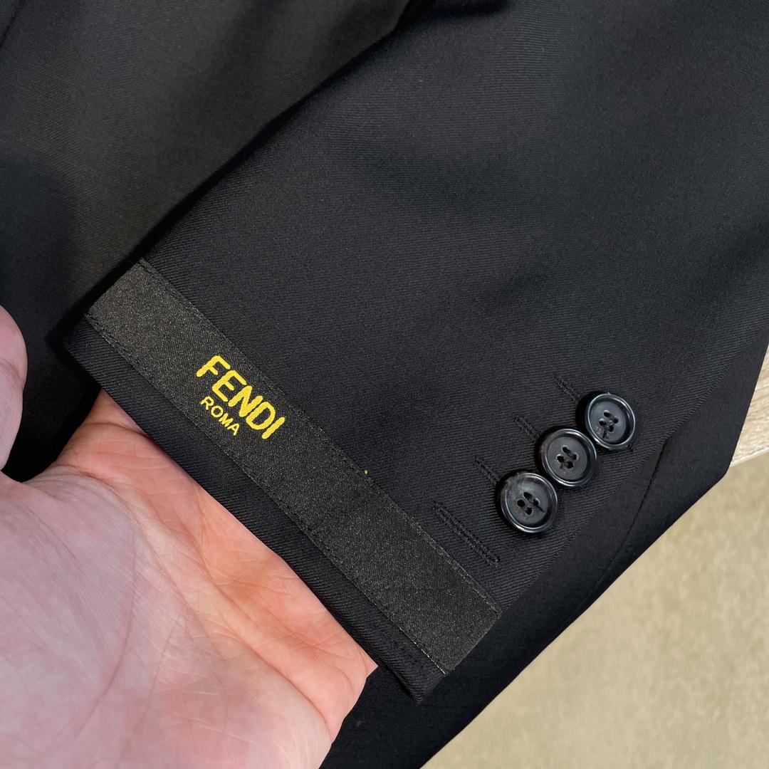 Fendi Black Cotton Blazer & Pants - EUR FASHION