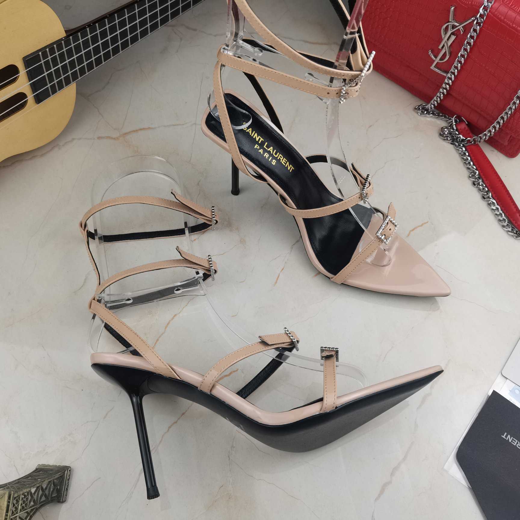 Saint Laurent Nuit Sandals In Lacquered Ayers - EUR FASHION
