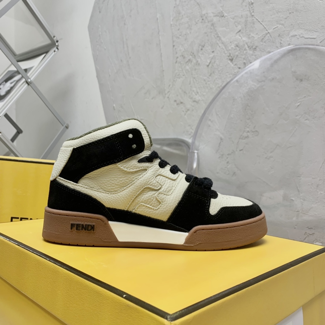 Fendi Match Black Leather High-Tops - EUR FASHION