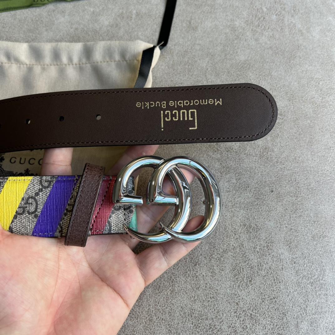Gucci Striped Belt With Double G - EUR FASHION