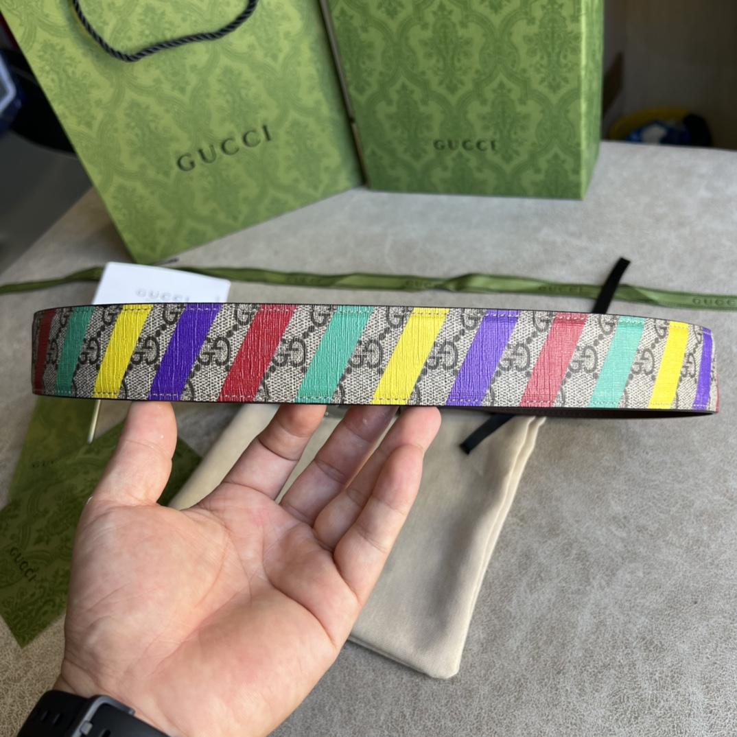 Gucci Striped Belt With Double G - EUR FASHION