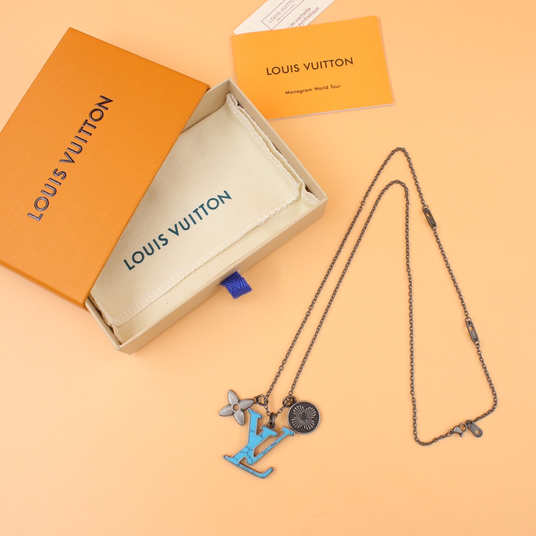 Louis Vuitton Pendant Chain LV Turquoise Necklace    M68904 - EUR FASHION