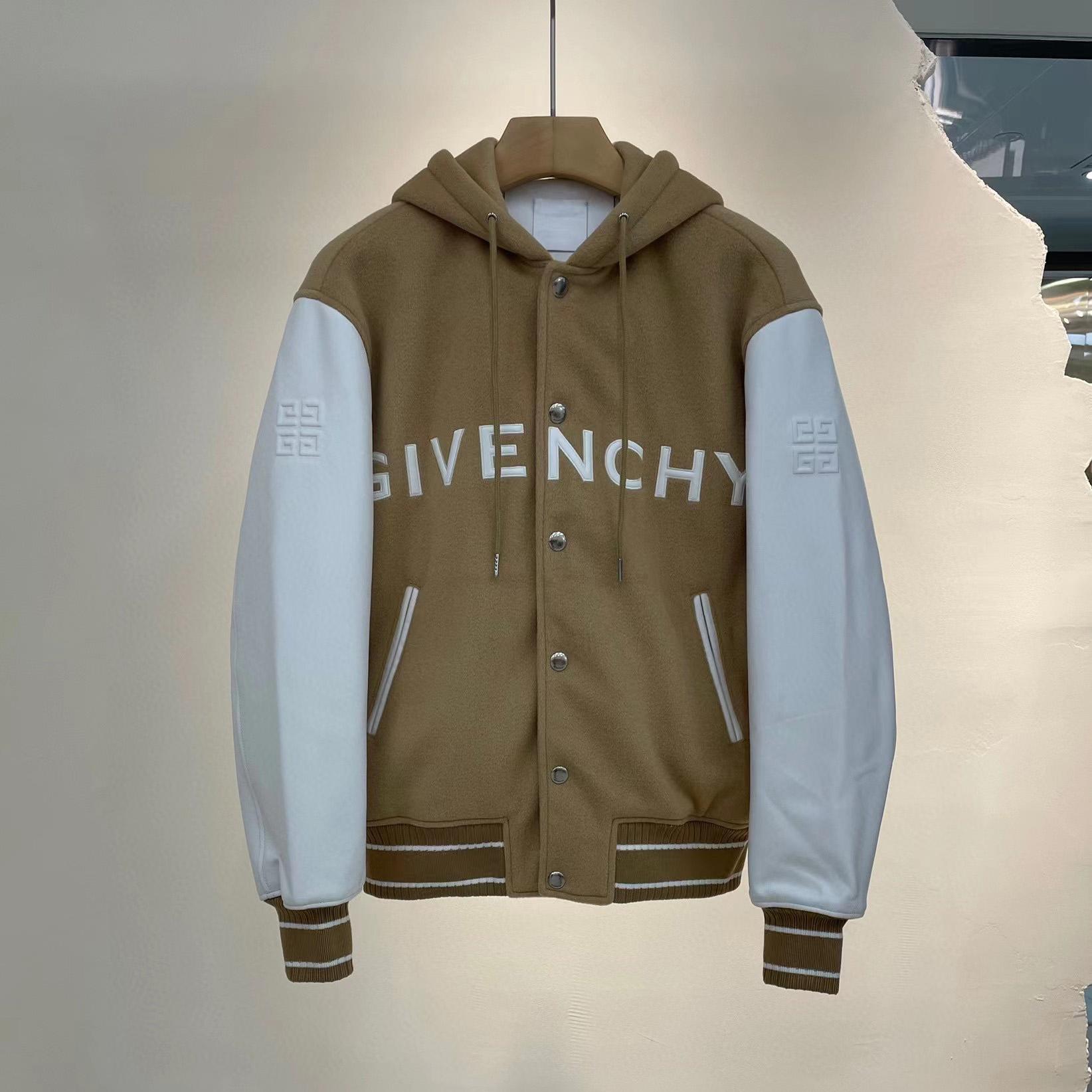 Givenchy New Hooded Bomber Jacket In Wool And Givenchy Leather - EUR FASHION