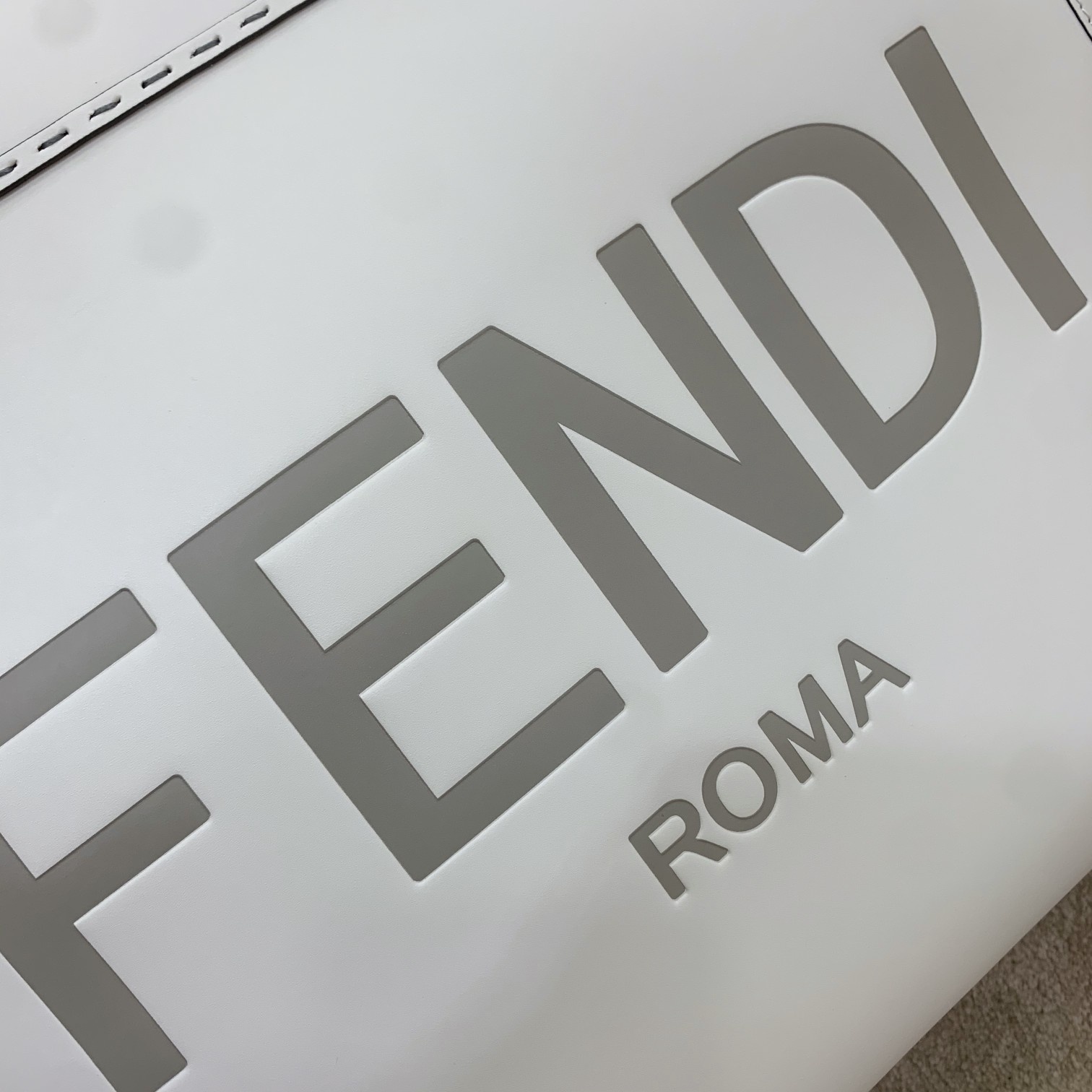 Fendi Sunshine Large White Leather Shopper(40-35-21cm) - EUR FASHION