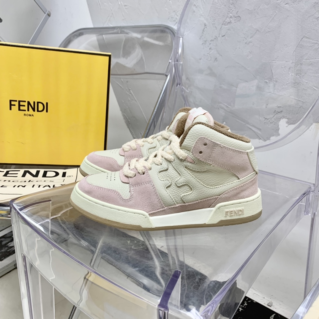 Fendi Match Black Leather High-Tops - EUR FASHION