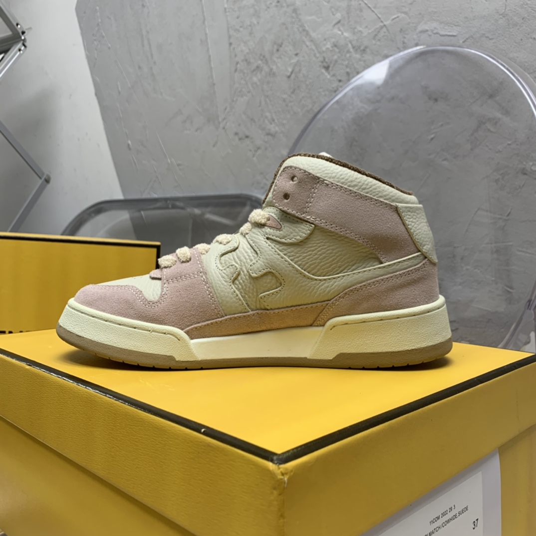Fendi Match Black Leather High-Tops - EUR FASHION