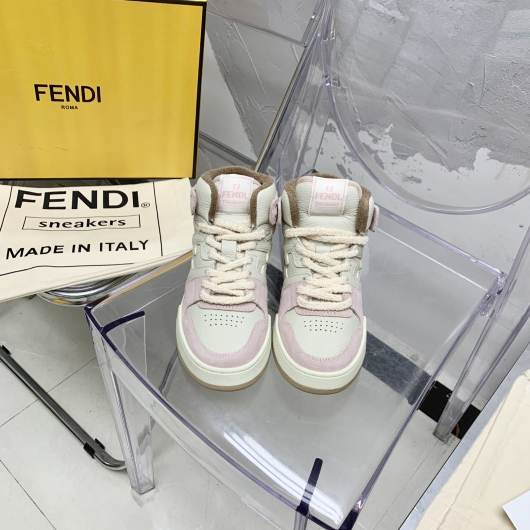 Fendi Match Black Leather High-Tops - EUR FASHION