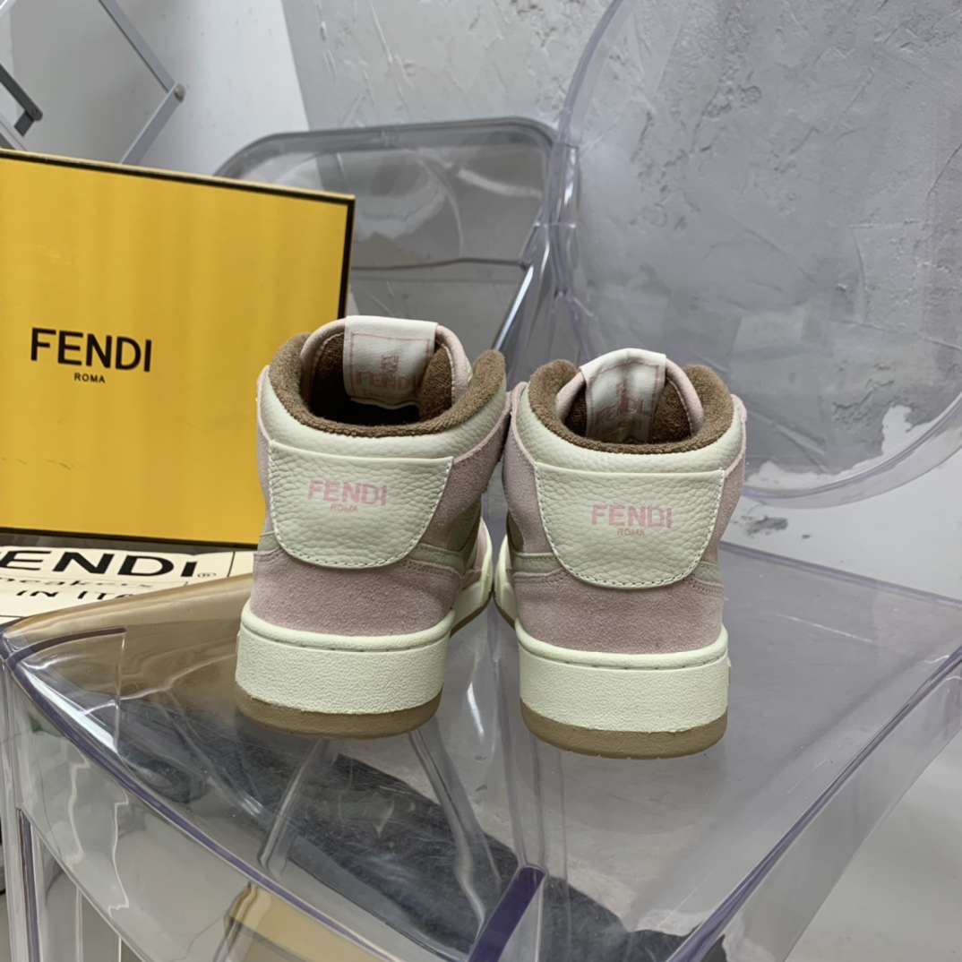 Fendi Match Black Leather High-Tops - EUR FASHION