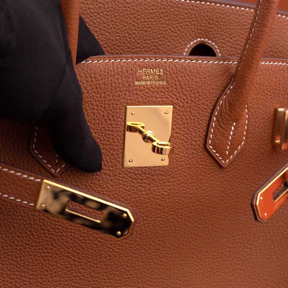 Hermes Birkin 30 Fjord Leather Gold Handbag （25-20-13CM） - EUR FASHION