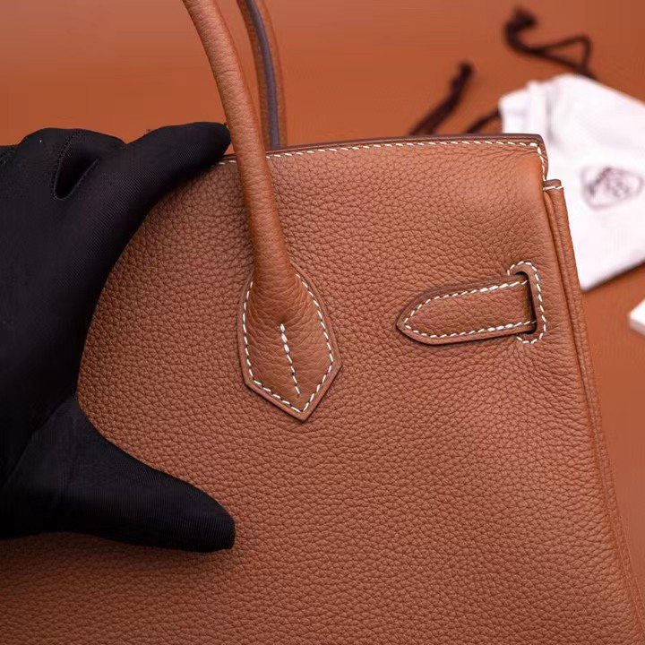 Hermes Birkin 30 Fjord Leather Gold Handbag （25-20-13CM） - EUR FASHION